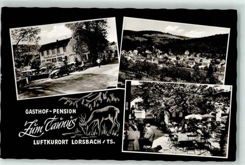 Lorsbach Gasthaus-Pension Zum Taunus Gartenwirtschaft Hirsch VW-Käfer