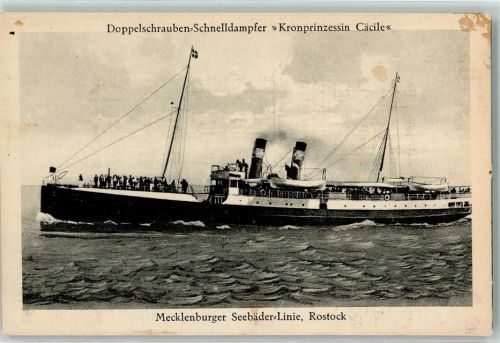 Rostock Schnelldampfer Kronprinzessin Cäcile Mecklenburger Seebäder Linie