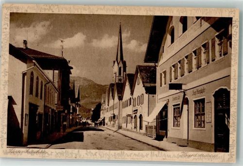 Partenkirchen 1926 Hauptstrasse Bahnpost Garmisch-München Zug 1370