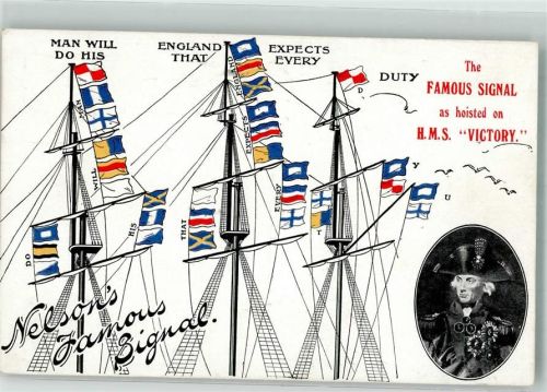 Nelsons The Famous Signal as hoistted on H.M.S. Victory