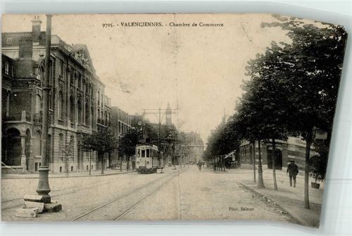 Valenciennes 1914 Chambre de Commerce Straßenbahn Scan verzogen