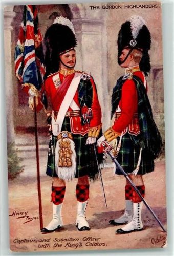 sign.Payne Harry The Gordon Highlanders Captain and Subaltern Officer Uniform Tucks Oilette Nr.9884