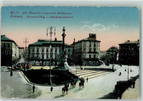 Lemberg Straßenbahn Denkmal Mickiewicz Maryacki Platz