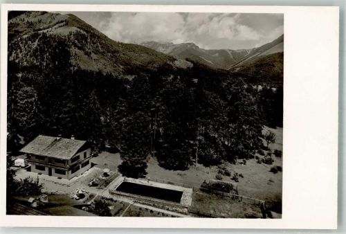83259 W8211 Ettenhausen Gebrauchsspuren Schwimmbad Pension Breitenstein Foto AK