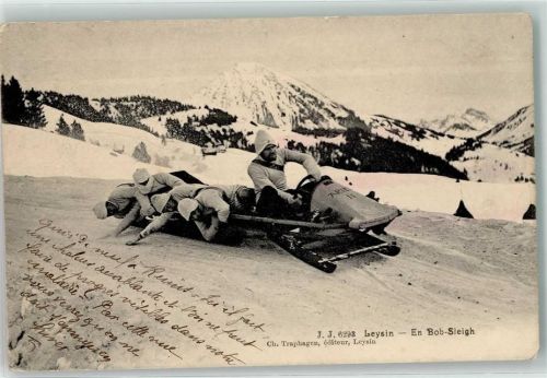 Leysin Bob-Sleigh Verlag J.J. 6293 AK Ort lt. Stempel Bob 1906