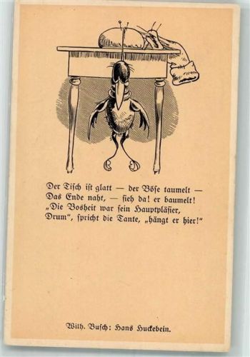 Hans Huckebein Deutsche Künstler Postkarten Ser. 22 No. 12 Verlag Emil Müller