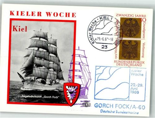 Kiel Kieler Woche 29.6.1969 Segelschulschiff Gorch Fock