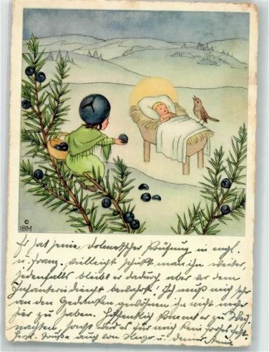 1940 Krippe Beeren Früchte vermenschlicht