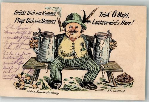 1902 Humor Sprüche Zigarre Bierkrug