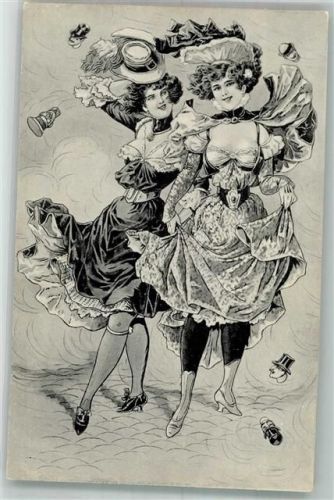 1900 Leichte Frauen zeigen ihre Beine , die Männer als kleine Köpfe Verlag Sect