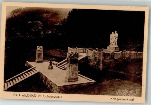 Bad Wildbad Iim Schwarzwald, Blick auf das Kriegerdenkmal, Treppe, Schlangensäule
