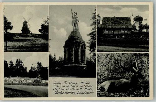 Hiddesen Hermannsdenkmal Windmühle Hirsch Gedichtvers