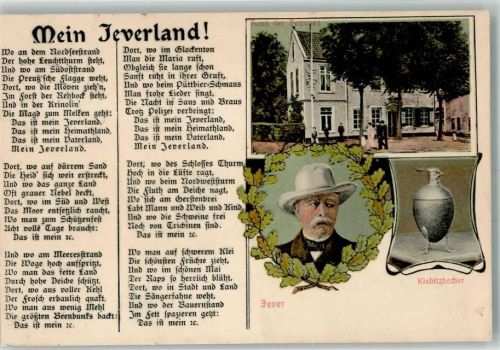 Jever 1906 Kiebitzbecher Mein Jeverland Gedicht