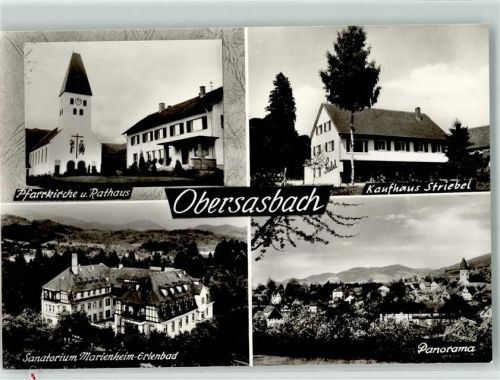 Obersasbach Rathaus Pfarrkirche Sanatorium Geschäft Kaufhaus Striebel