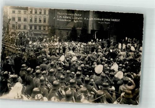 W8000 München Foto Spiessl Beisetzungsfeier König Ludwig und Königin Marie Therese Adel Bayern 1921 Foto AK