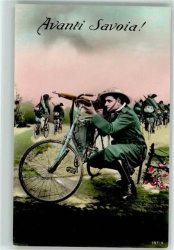 Patriotik WK I Avanti Savoia Soldaten auf dem Fahrrad