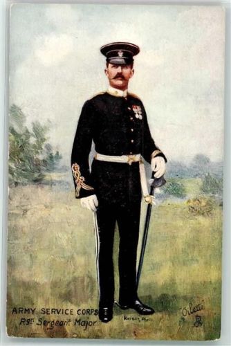 sign.Knight Army Service Corps Sergeant Major Uniform Tucks Oilette Nr.9167