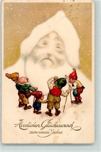 1930 Am Himmel erscheint ein Weihnachtsmann Neujahr