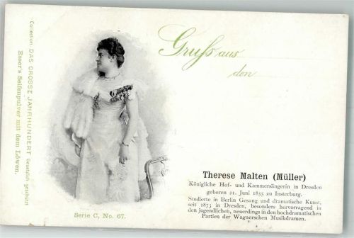Therese Malten Müller d. Gr. Jahrhundert Serie C No. 67 Esser`s Seifenpulver m.d. Löwen