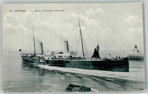 Ostende 1906 - 1912 La Malle Princesse Henriette Raddampfer