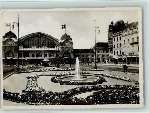 Basel Hauptbahnhof Foto 1936 AK
