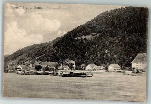 Obermühl 1923 Dampfschiif Frachtschiff