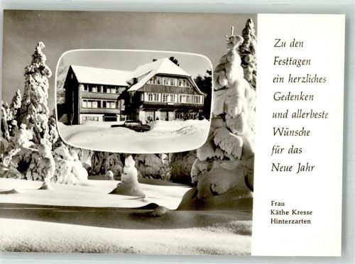 Hinterzarten Pension Gästehaus Käthe Kresse Winter Weihnachtskarte