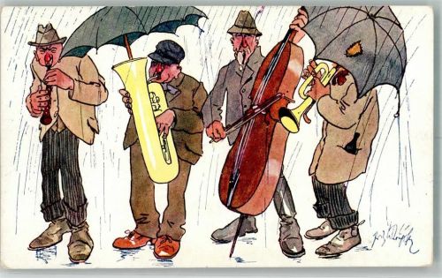 Serie 848-6 Musikanten im Regen