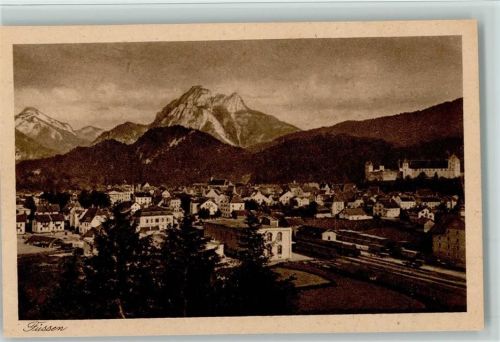 Füssen Blick zum Bahnhof ca 1929 AK