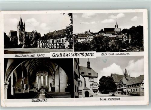 Schwaigern Stadtkirche Innenaufnahme Schloß Hexenturm beim Rathaus