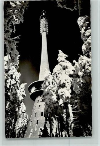 Bischofsgrün Fernsehturm auf dem Ochsenkopf Winteraufnahme