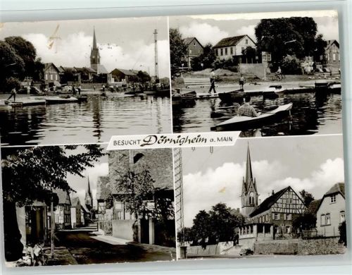 Dörnigheim Ortsansichten Kirche Kanus Fachwerkhäuser 4-Bildaufnahme