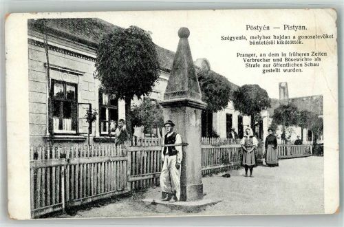 Pistyan 1916 Pranger Denkmal Tracht