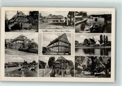 Hitzacker Jugendherberge Am Markt Jeetzelpartie Lönshof Zollhaus erbaut 1589 Die alte Kirche An der Jeetzel Eingan z. Altstadt Die Riesenkastanie