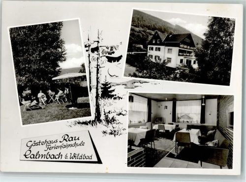 Calmbach Gästehaus Rau Innenaufnahme Gastraum Garten 3-Bildaufnahme