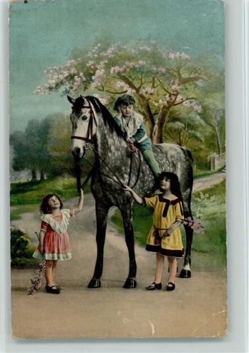 Kinder reiten 1913 AK Serie 1580-6 AK