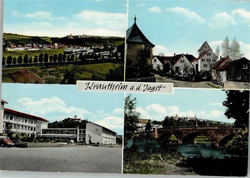 Krautheim Gesamtansicht Ortsansichten Brücke 4-Bildaufnahme