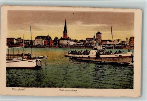 Düsseldorf Rheinfähre 1922 AK