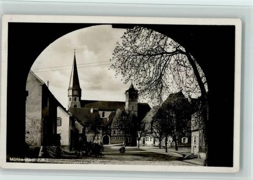 Münnerstadt Ortsansicht Blick zur Stadtkirche