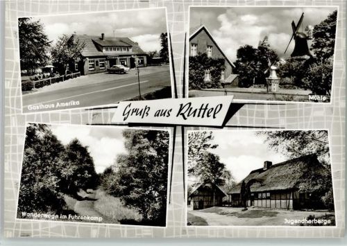 Ruttel Gasthaus Amerika Mühle Wanderwege im Fuhrenkamp Jugendherberge 4-Bildaufnahme