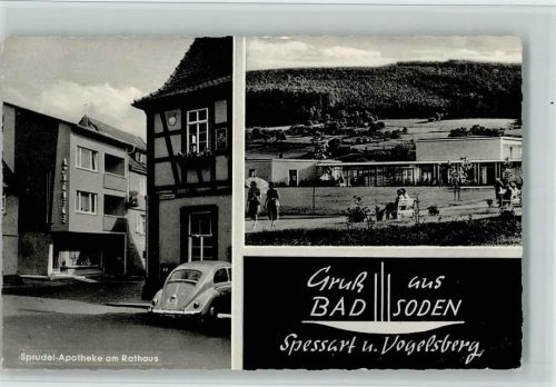 Bad Soden-Salmünster Sprudel-Apotheke am Rathaus VW-Käfer Ortsansicht 2-Bildaufnahme