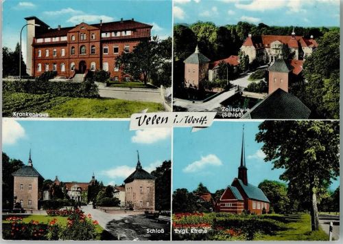 Velen Krankenhaus Zollschule Schloß Evangel. Kirche 4-Bildaufnahme