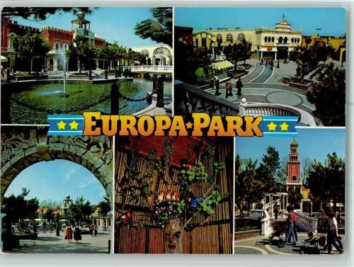 Rust Europa-Park Piazza Ital. Stadtteil Elektr. Vogelschau Mehrfachaufnahme