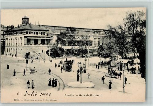Genève 1901 Gare de Cornavin Pferdekutschen