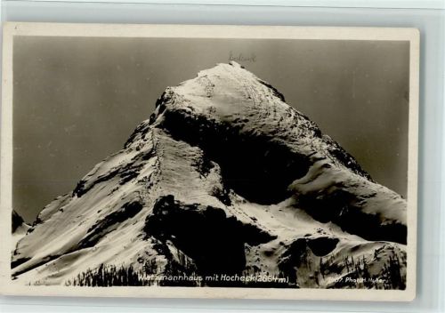 Ramsau Watzmannhaus mit Hocheck Aufnahme auf Kranzplatte