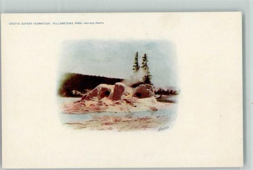 Grotto Geyser Formation - Yellostone Park USA 1900 AK Haynes Photo