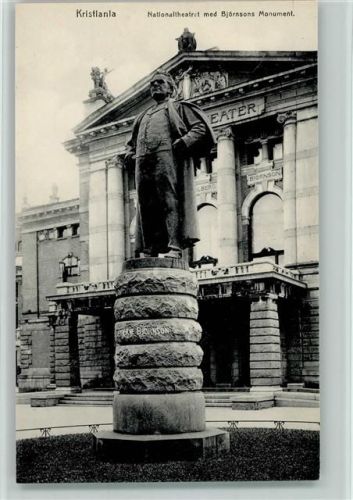 Oslo Nationaltheatret med Björnsons Monument
