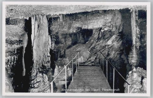 Erdmannshöhle bei Hasel - Fürstngruft - Foto AK Tropfstein