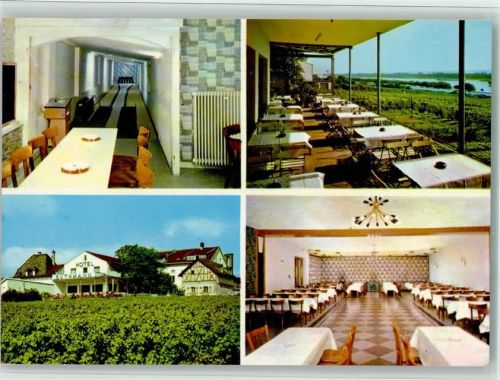 Mittelheim Hotel Rheinterrasse Ruthmann Innenaufnahmen Gastraum Kegelbahn Terrasse 4-Bildaufnahme