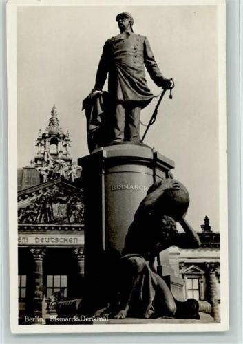 Berlin Mitte 1938 Denkmal von Bismarck, Foto AK